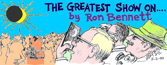 'The Greatest Show On ....' by Ron Bennett; 
  title illo by Joe Mayhew