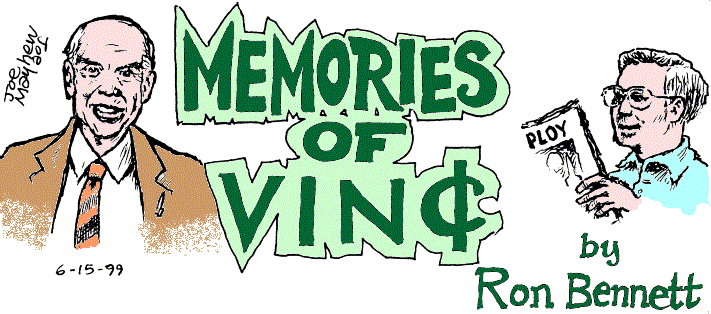 'Memories of Vincent' by Ron Bennett; 
  title illo by Joe Mayhew